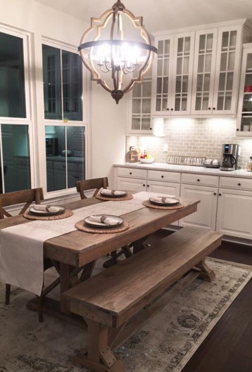 Trestle X Dining Table Farmhouse Handmade Kiln Dried Hardwood Custom Built