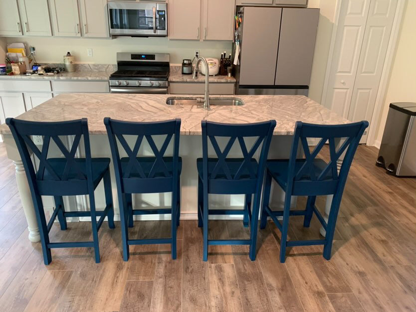 Double X Back Farmhouse Stool For Counter And Bar Height Options