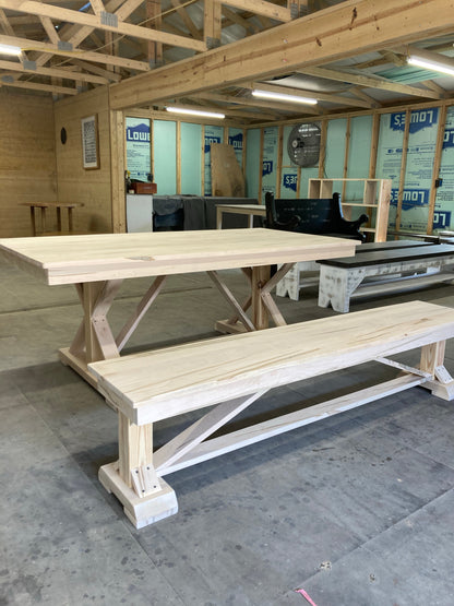 Trestle Bench For Dining Tables Full Length Match To Your Table