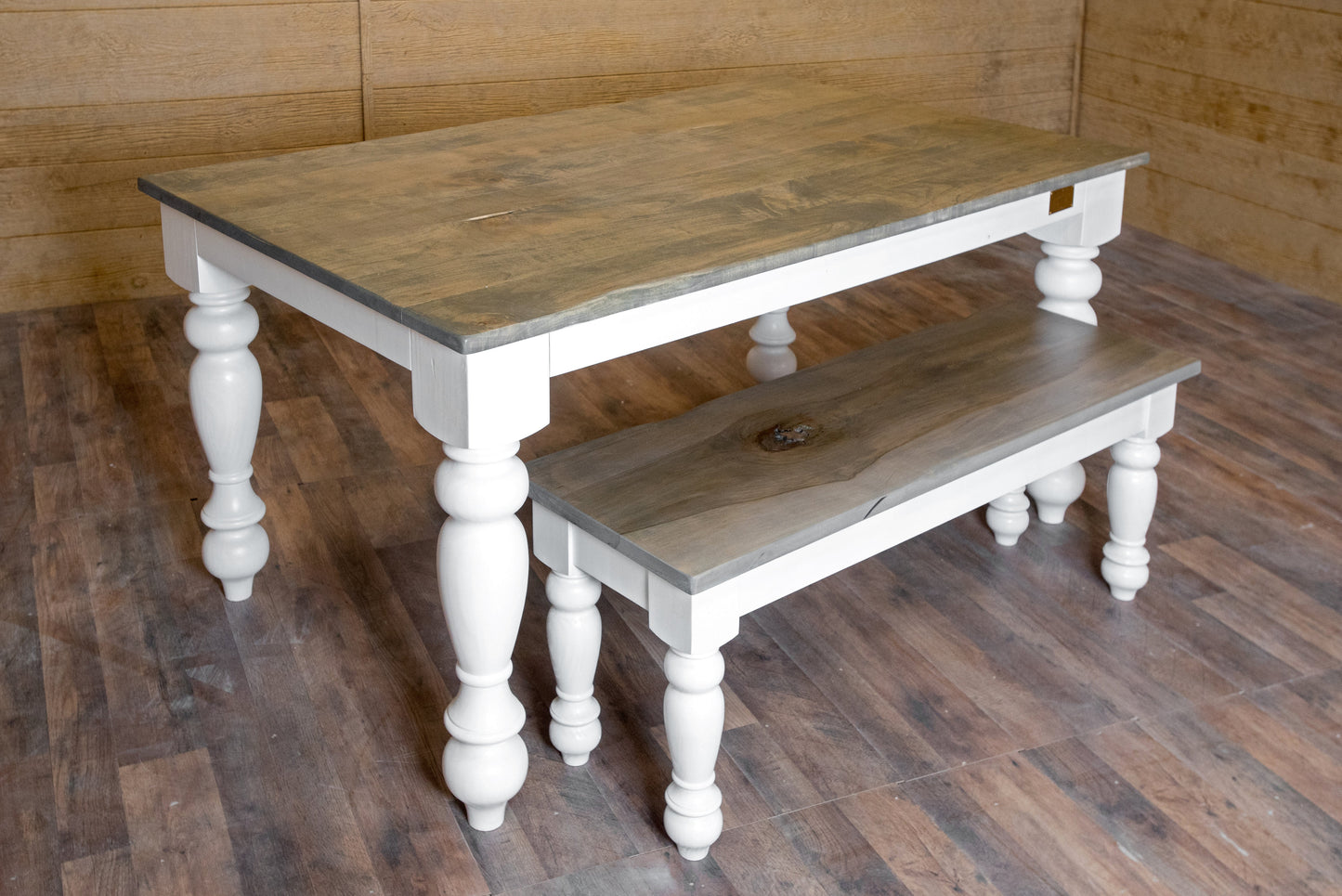 Victorian Spindle Leg Bench For Dining Tables That Slides In Beside 30 Inch Tables