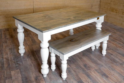 Victorian Spindle Leg Bench For Dining Tables That Slides In Beside 30 Inch Tables