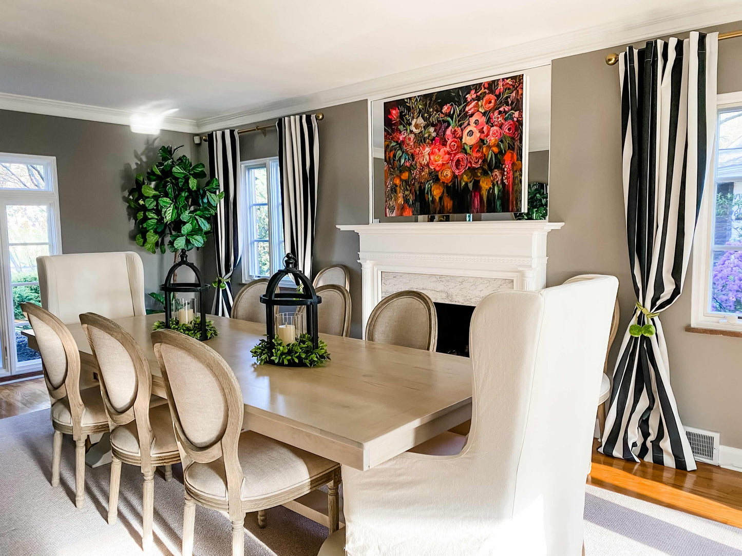 Herringbone Dining Table In Solid Wood With Custom Finish And Distressing Options