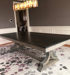 Queen Dining Table Farmhouse Solid Wood Custom Handmade With Finish Options