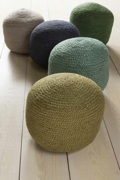 Knitted Aqua Jute Pouf Jenkinjones Cozy Living Room Decor