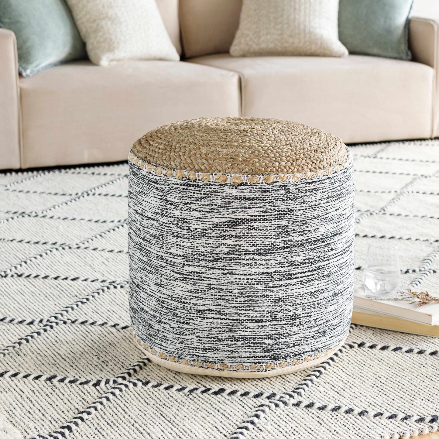Lavenham knitted pouf
