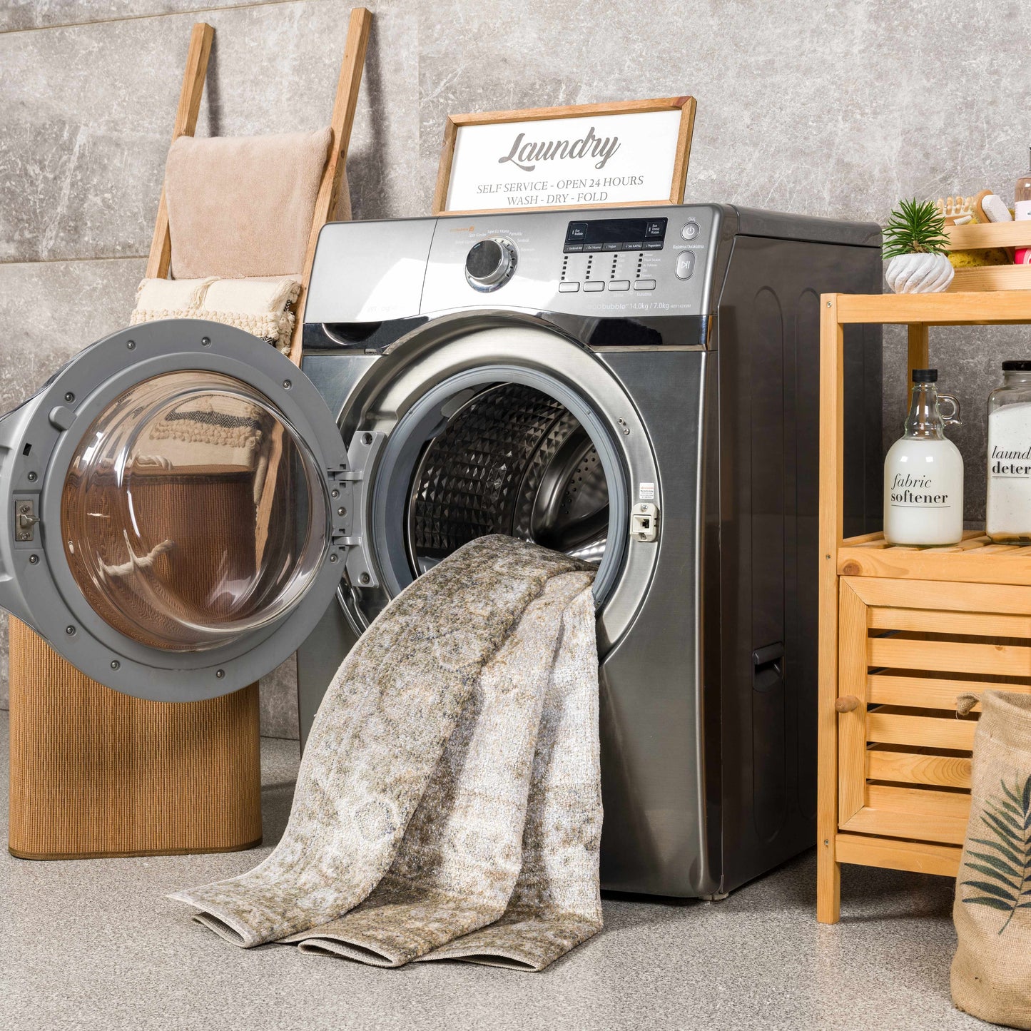 Gael Design Washable Flat Pile Rug - Stylish Modern Home Decor