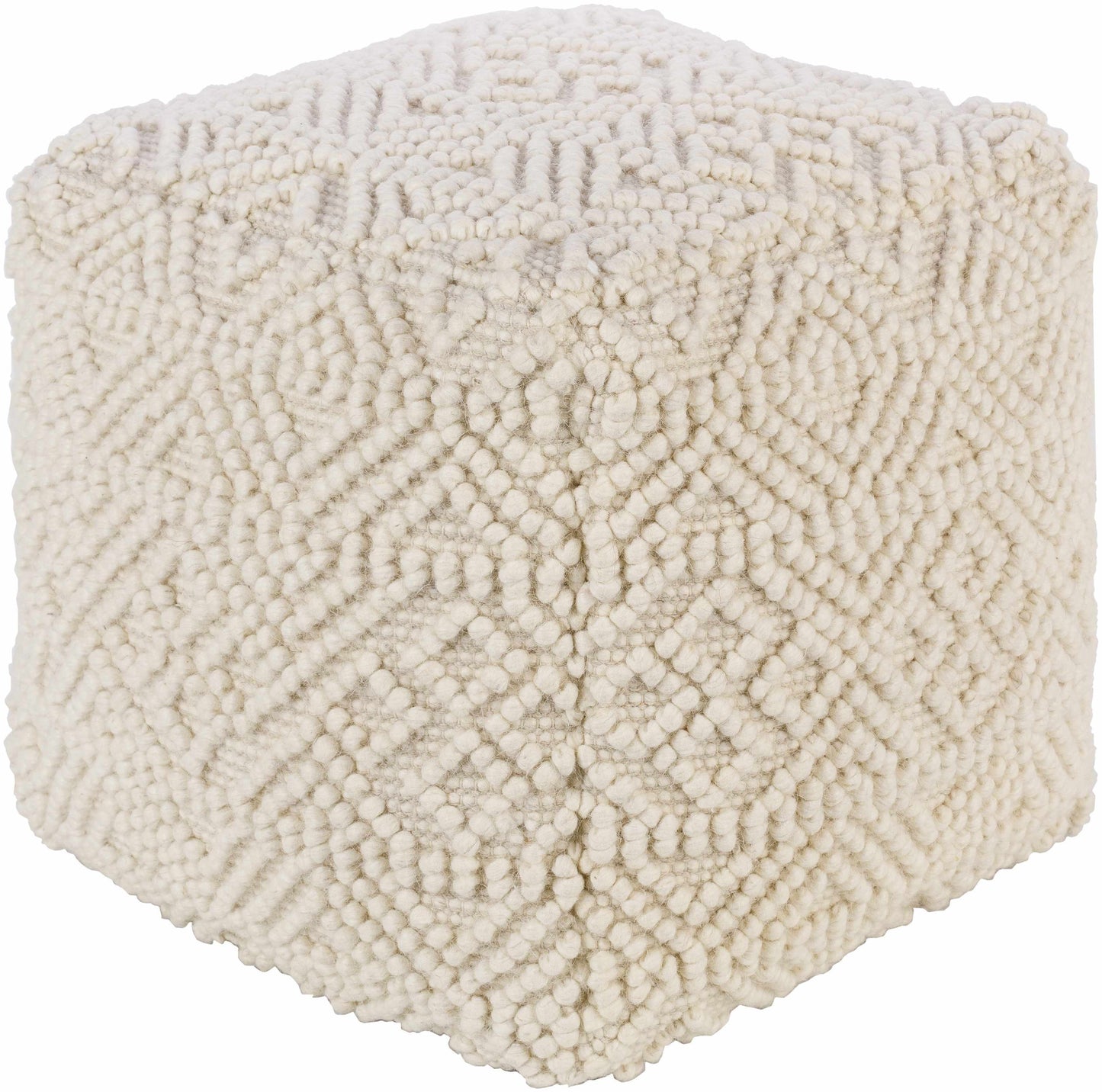 Mesudiye Pouf Cream Handwoven Accent Piece For Living Rooms