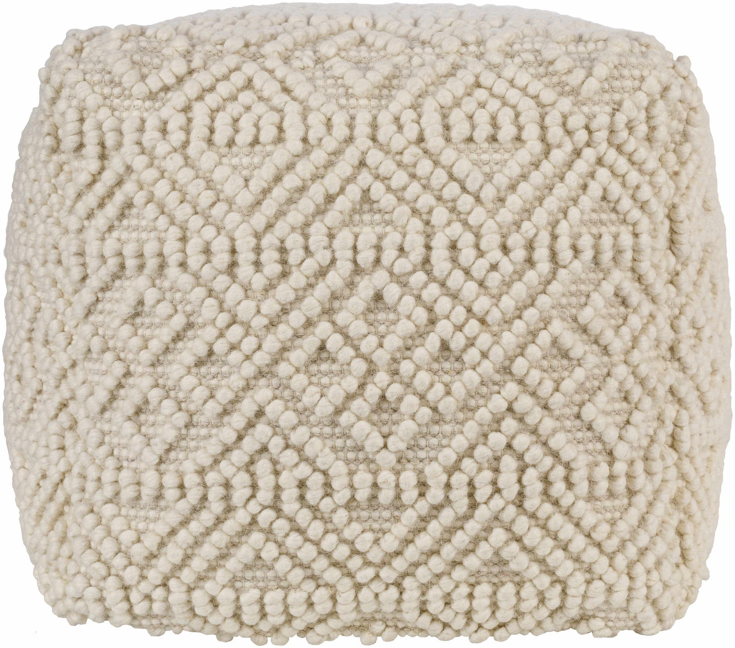 Mesudiye Pouf Cream Handwoven Accent Piece For Living Rooms