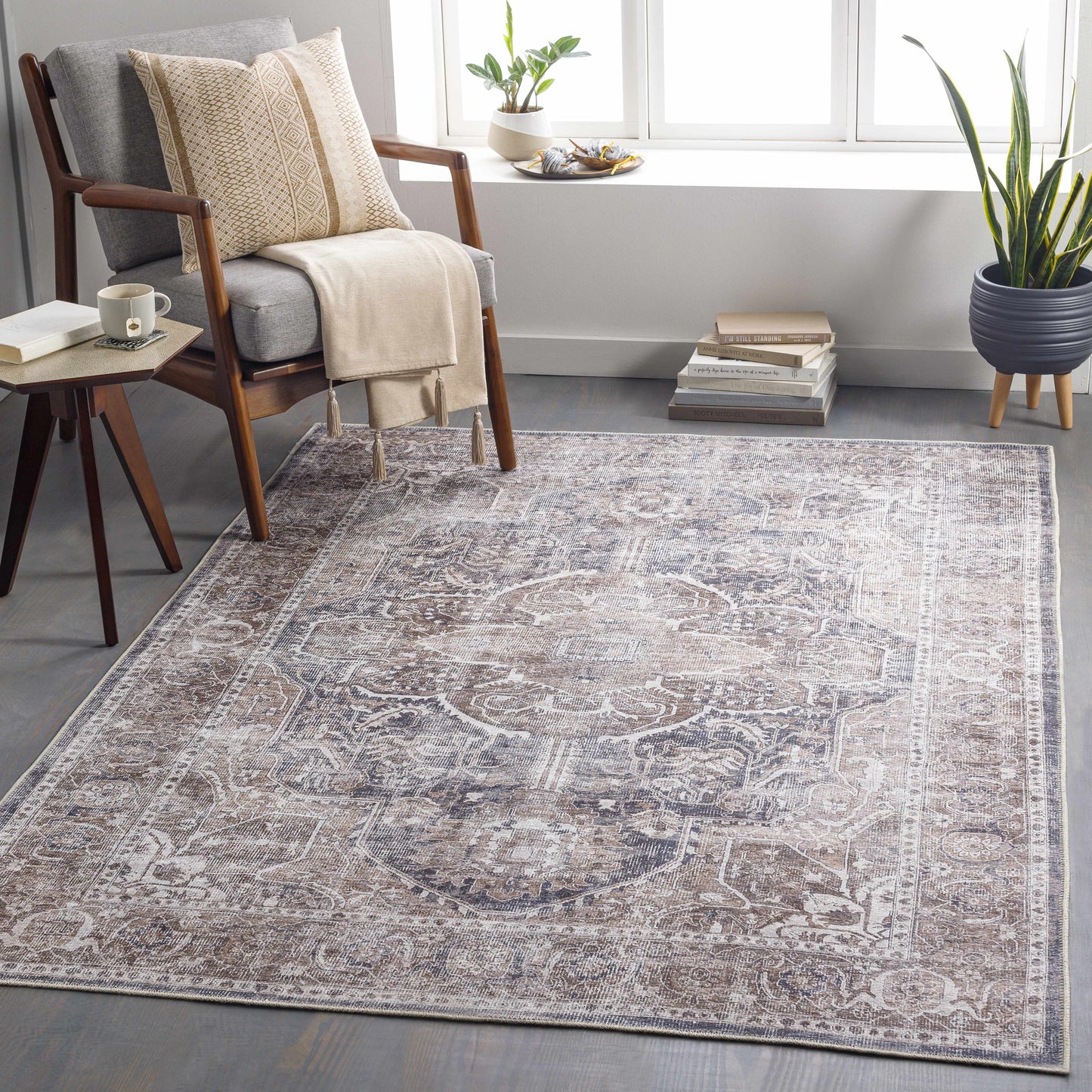 Washable Mignon Area Rug - Stylish Durable Easy Clean Rug
