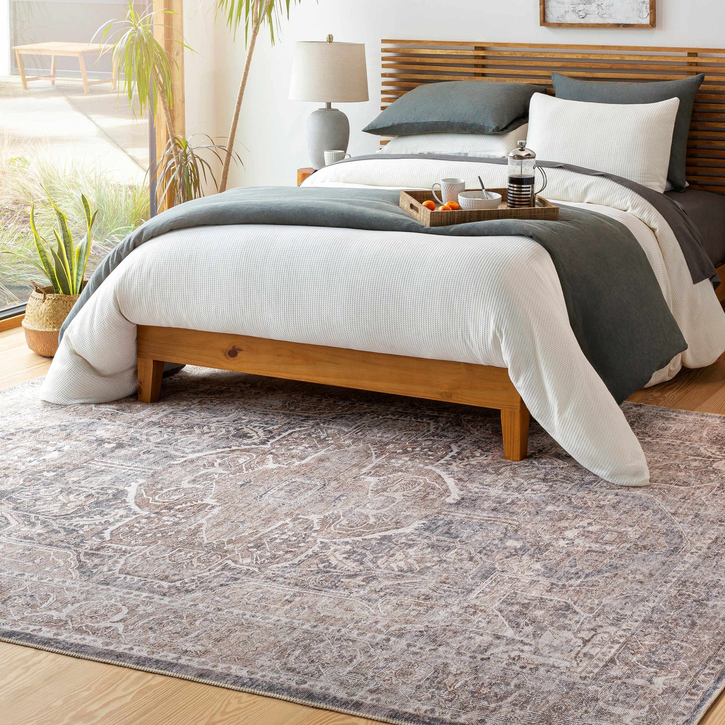 Washable Mignon Area Rug - Stylish Durable Easy Clean Rug
