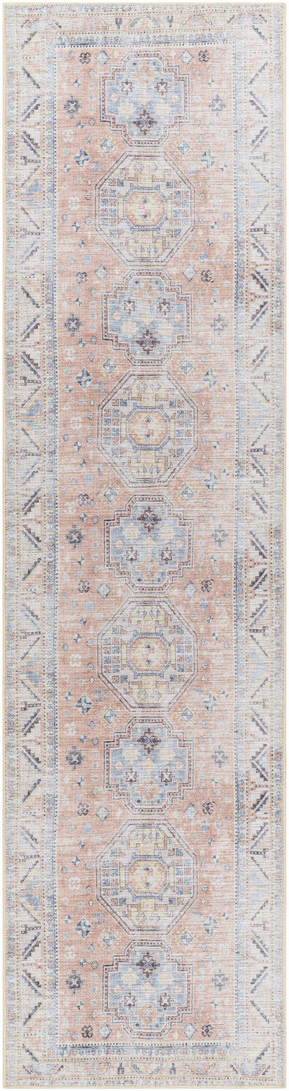 Morcott Peach Washable Area Rug - Soft Stylish Easy-Clean Home Decor