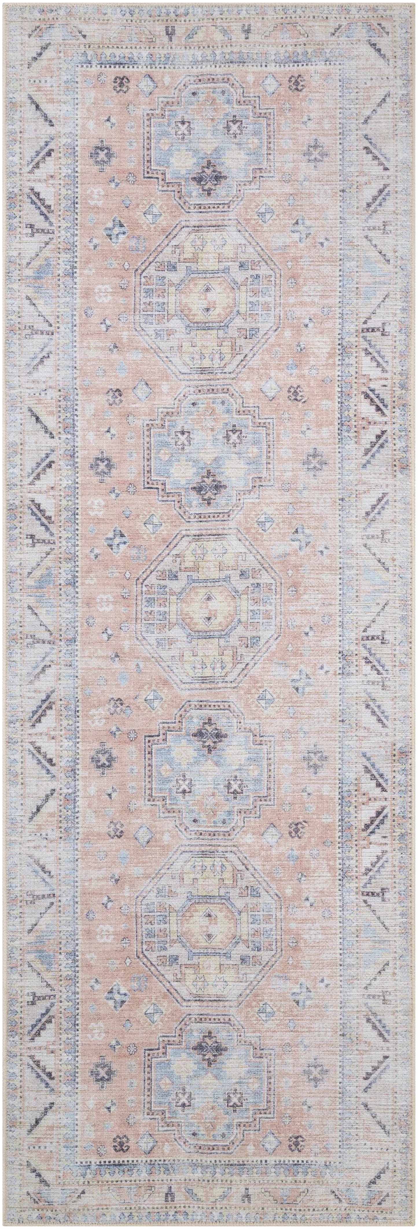 Morcott Peach Washable Area Rug - Soft Stylish Easy-Clean Home Decor