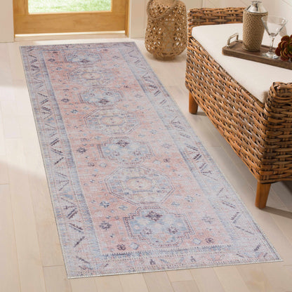 Morcott Peach Washable Area Rug - Soft Stylish Easy-Clean Home Decor