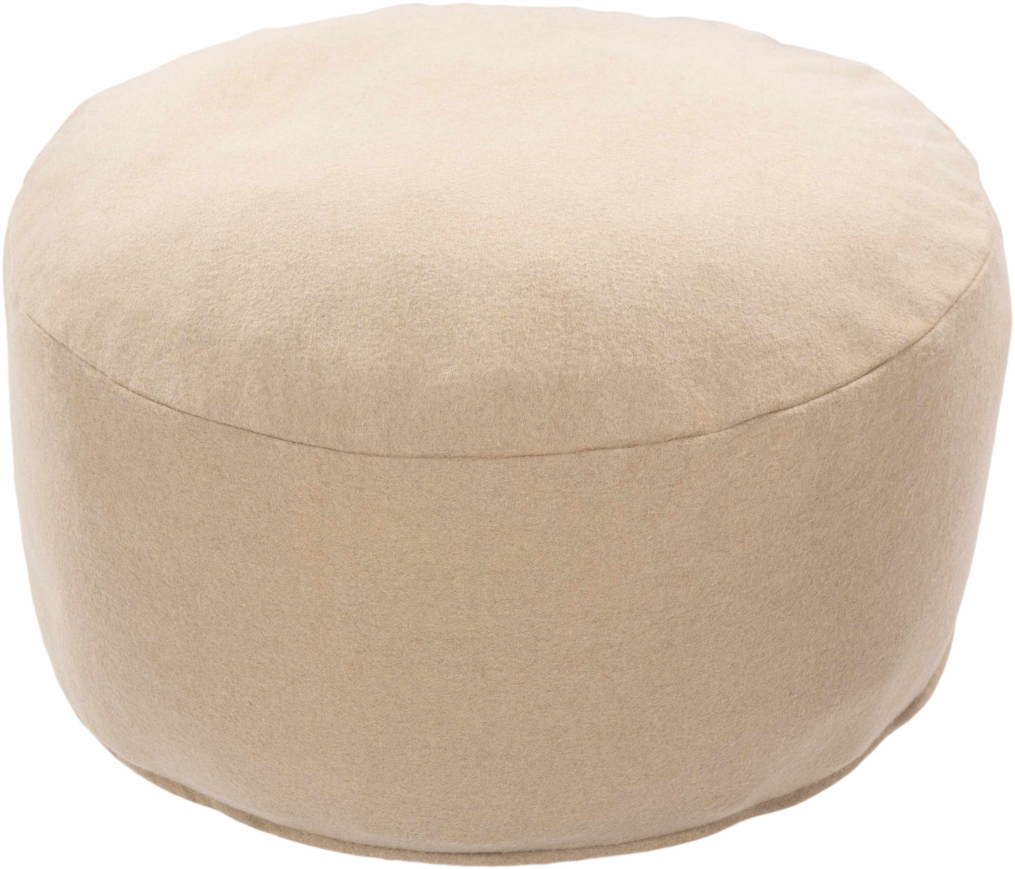 Marine Pouf Tan Felted Wool Footrest And Accent Seating For Living Rooms