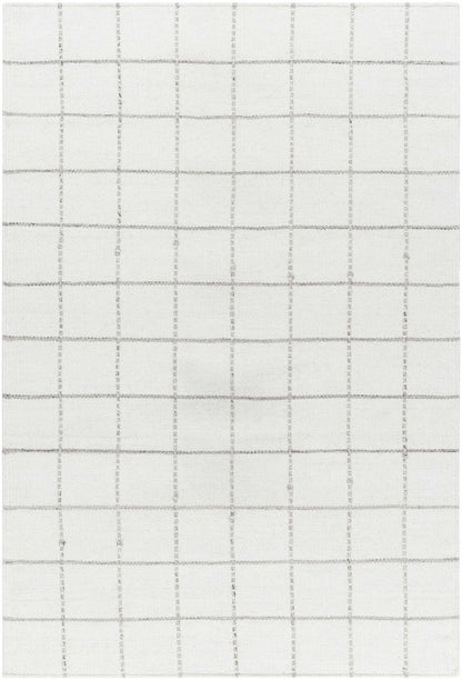 Checkered Wool Rug - White and Gray Nissa Collection
