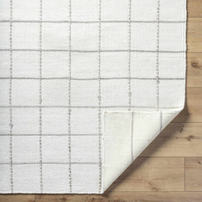 Checkered Wool Rug - White and Gray Nissa Collection