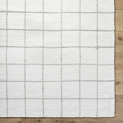 Checkered Wool Rug - White and Gray Nissa Collection