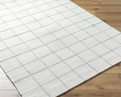 Checkered Wool Rug - White and Gray Nissa Collection
