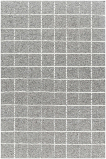 Gray Checkered Wool Area Rug - Cozy Stylish Home Decor