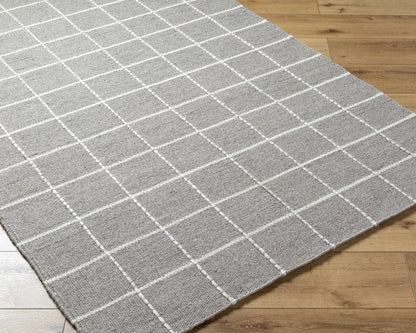 Gray Checkered Wool Area Rug - Cozy Stylish Home Decor
