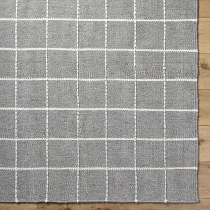 Gray Checkered Wool Area Rug - Cozy Stylish Home Decor