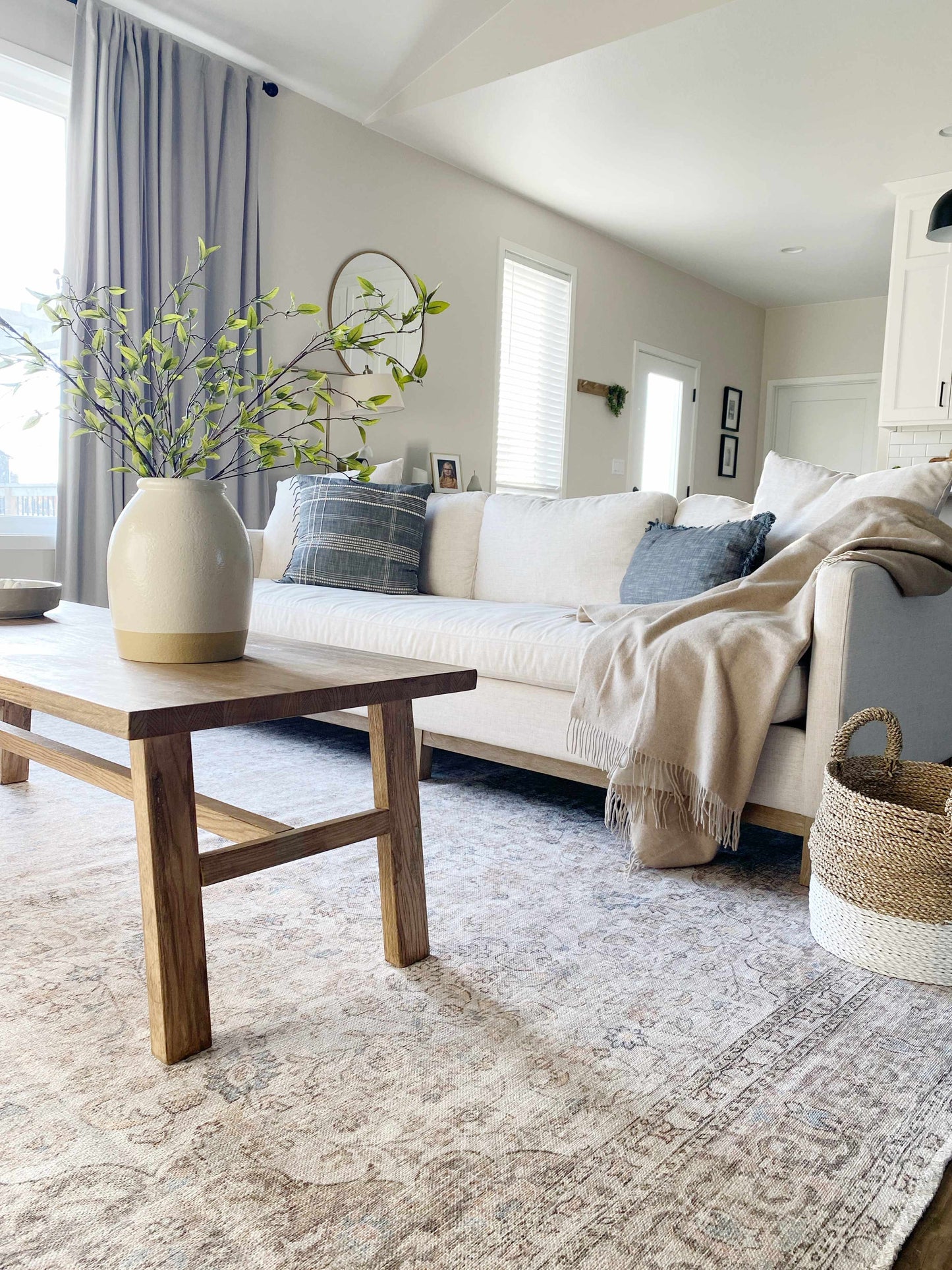 Washable Cream Area Rug - Soft Stylish Home Decor