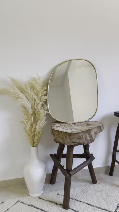 Asymmetrical Mirror | Irregular Brass Wall Mirror
