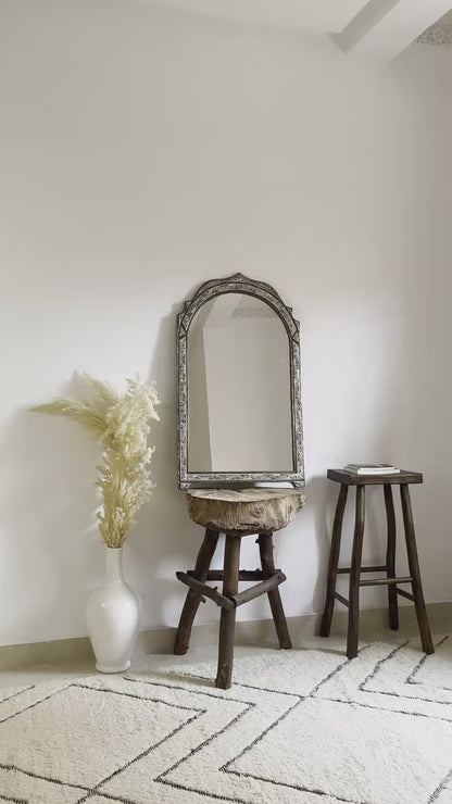 Vintage Arch Mirror - Handmade Berber Bone Inlay Mirror