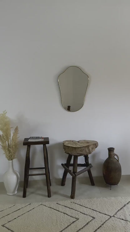 Antique Brass Mirror - Italian Shield Brass Frame Mirror