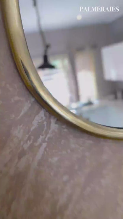 Miroir mural en laiton doré - Miroir triangulaire