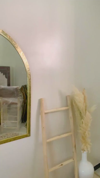 Miroir gravé à la main - Miroir en arc en laiton