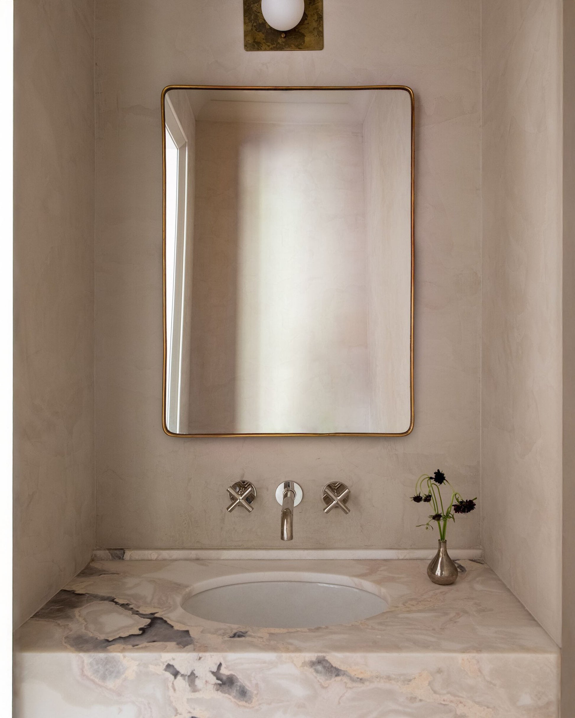rectangular brass mirror