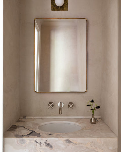 rectangular brass mirror