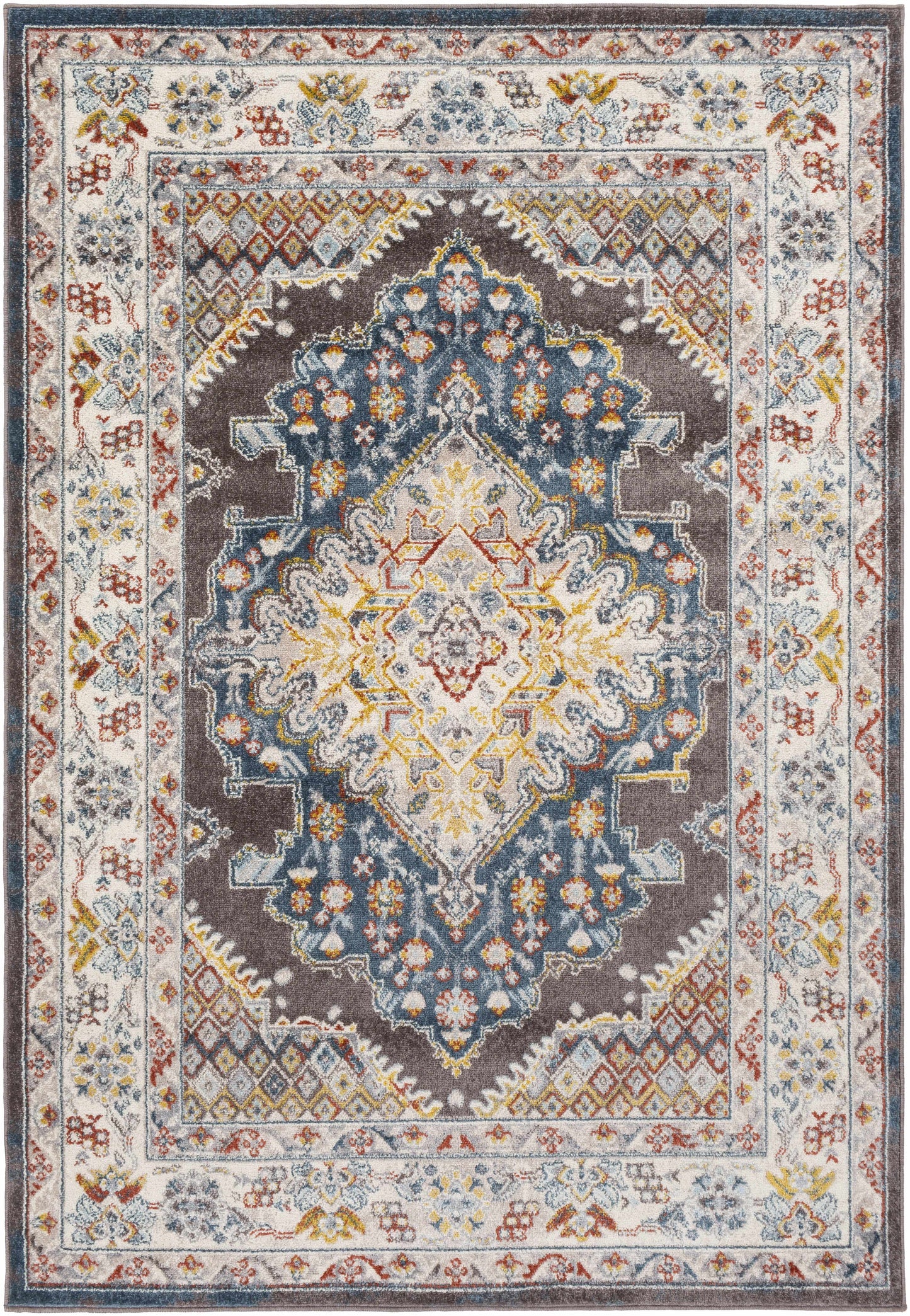 Haymond Brown Medallion Area Rug - Elegant Living Room or Bedroom Decor