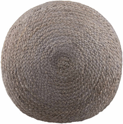 Gray knitted pouf