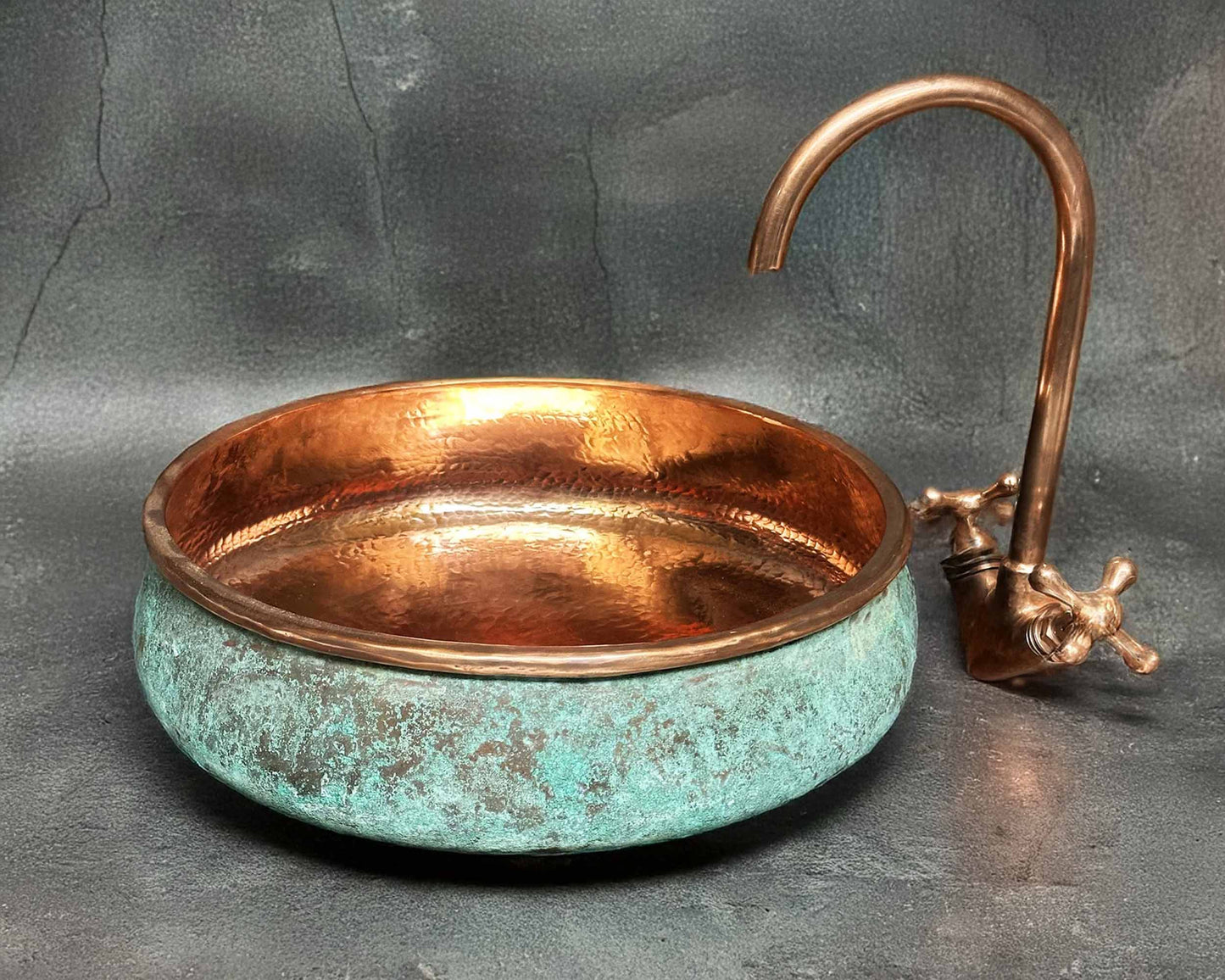 Copper bathroom sink
