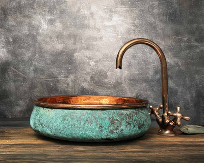 Patina copper basin