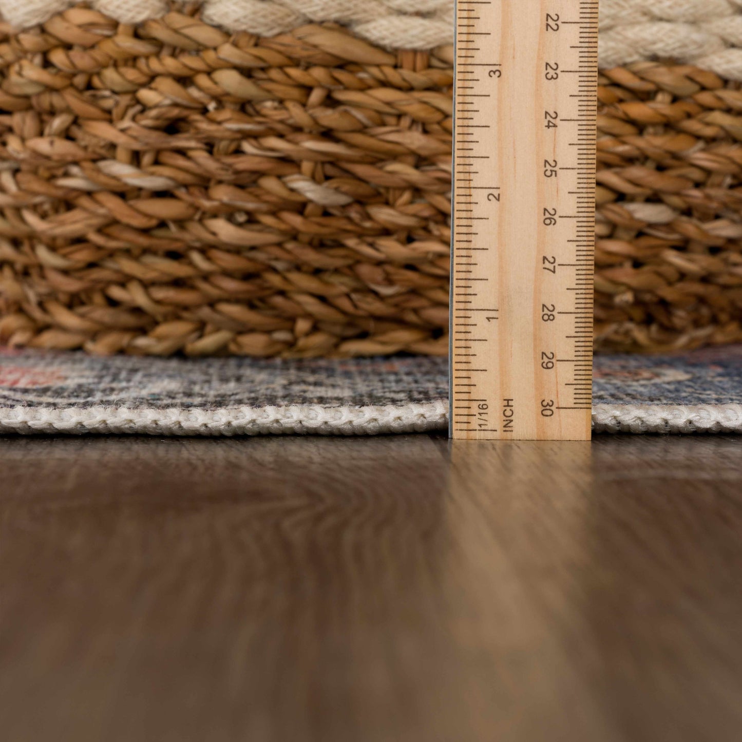 Distressed Washable Area Rug - Stylish Durable Easy to Clean