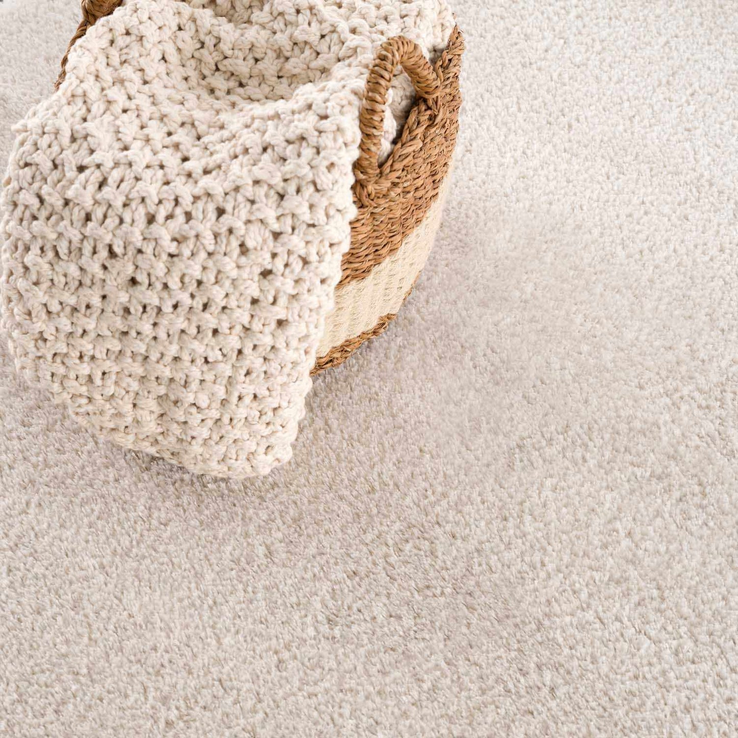 Beige Plush Area Rug - Cozy Home Décor Accent
