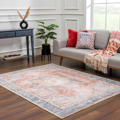 Distressed Washable Area Rug - Stylish Durable Easy to Clean