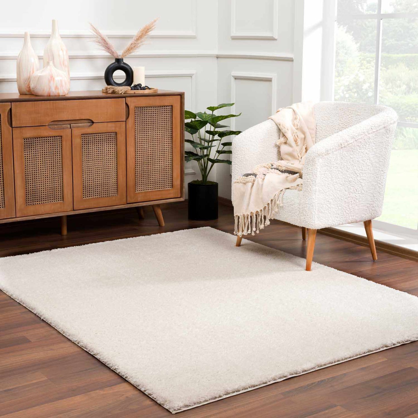 Beige Plush Area Rug - Cozy Home Décor Accent