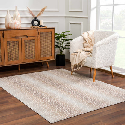 Tan Leopard Print Area Rug - Stylish Home Decor Accent