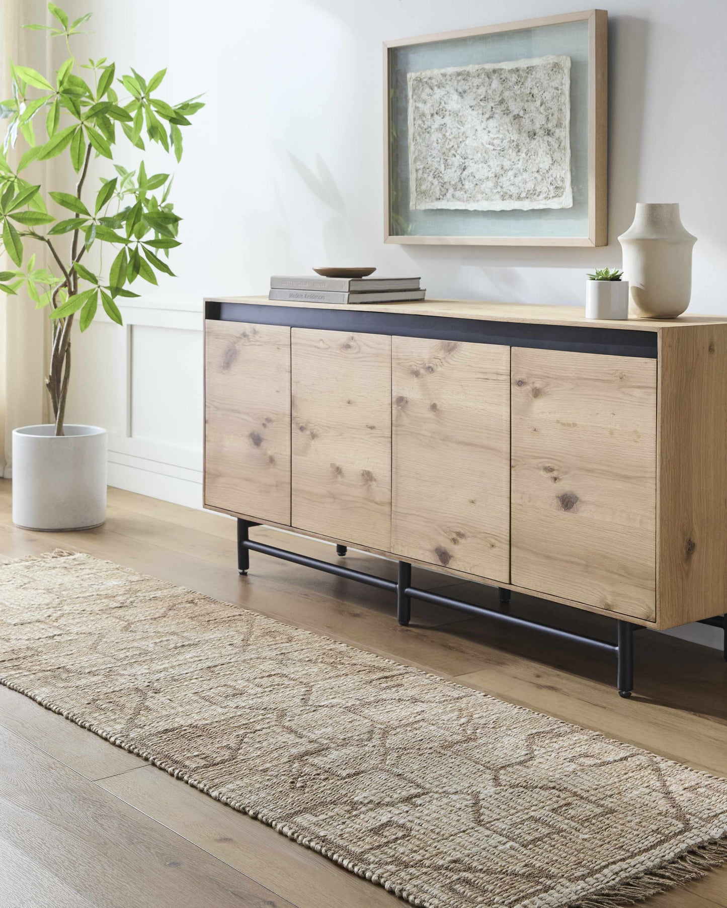 Bohemian Jute Area Rug - Natural Fiber Home Decor