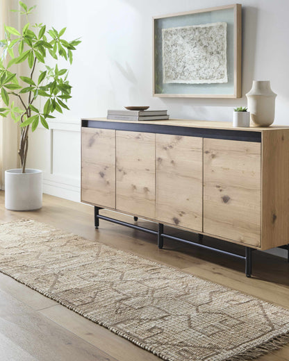 Bohemian Jute Area Rug - Natural Fiber Home Decor