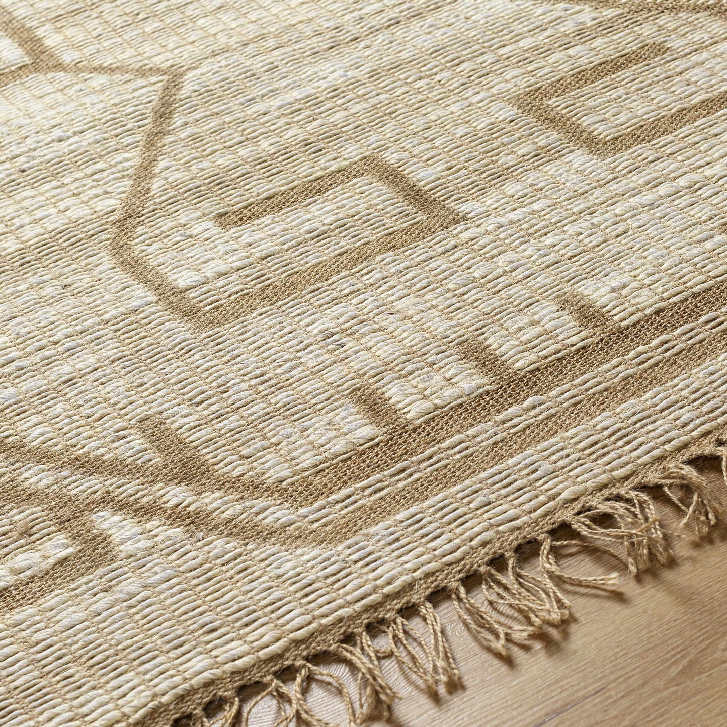 Bohemian Jute Area Rug - Natural Fiber Home Decor