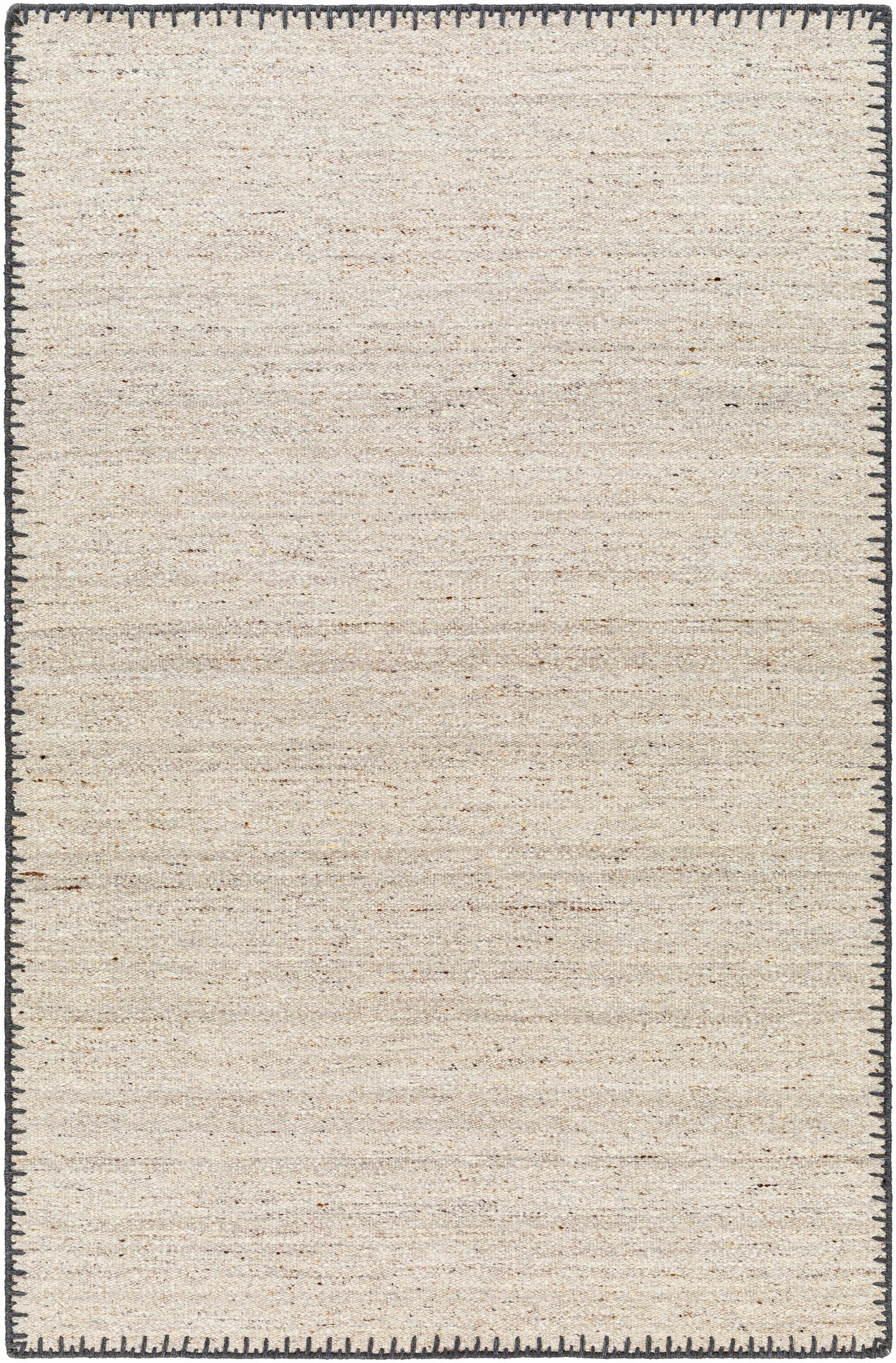 Beige Hand Woven Wool Area Rug - Elegant Cozy Floor Accent