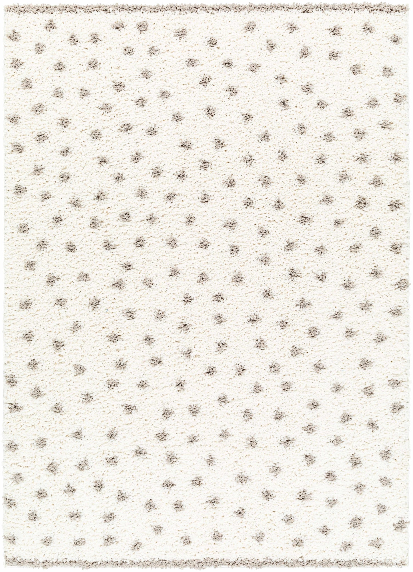 Plush Dotted Area Rug - Cream Gray Cozy Home Decor