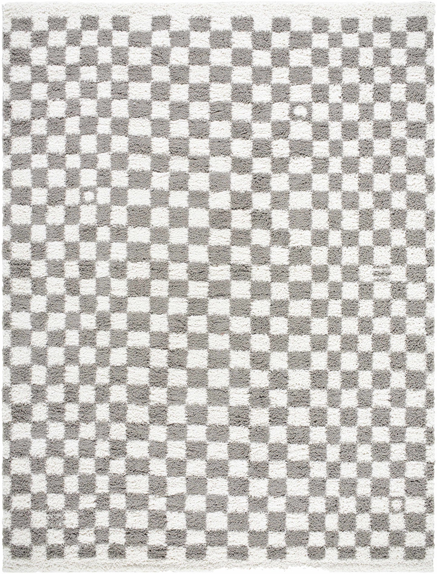 Taupe Checkered Plush Rug - Cozy Home Decor