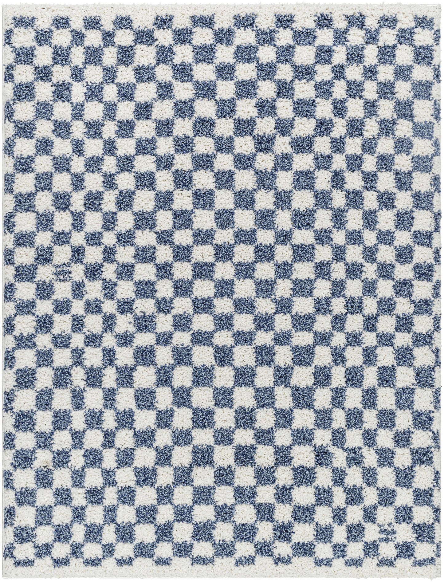 Blue White Checkered Area Rug - Stylish Home Decor Accent