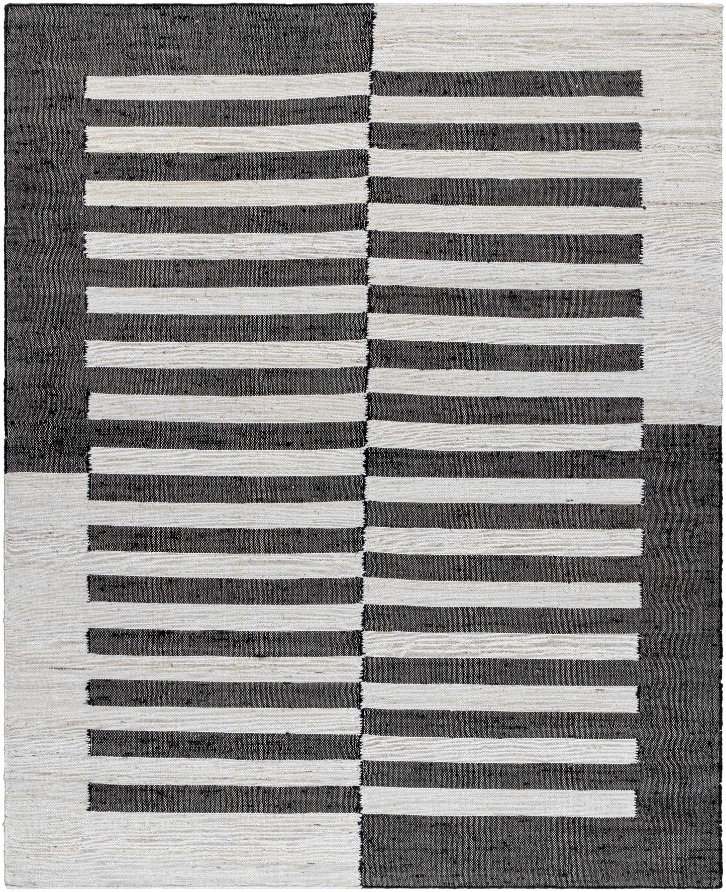 Jute Area Rug - Black White Natural Fiber Home Decor